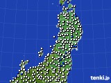 2024年11月25日の東北地方のアメダス(風向・風速)