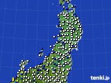 2024年11月26日の東北地方のアメダス(風向・風速)