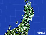 2024年11月28日の東北地方のアメダス(風向・風速)