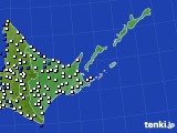 道東のアメダス実況(風向・風速)(2024年12月04日)