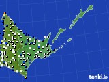 2024年12月08日の道東のアメダス(風向・風速)
