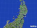 東北地方のアメダス実況(風向・風速)(2024年12月09日)