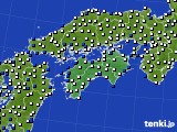 2024年12月14日の四国地方のアメダス(風向・風速)
