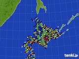 北海道地方のアメダス実況(日照時間)(2024年12月18日)