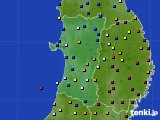 秋田県のアメダス実況(日照時間)(2024年12月19日)