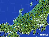 北陸地方のアメダス実況(気温)(2024年12月19日)