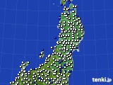 東北地方のアメダス実況(風向・風速)(2024年12月19日)