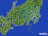 関東・甲信地方のアメダス実況(風向・風速)(2024年12月19日)