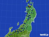 東北地方のアメダス実況(積雪深)(2024年12月21日)