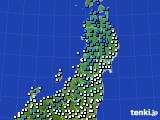 東北地方のアメダス実況(気温)(2024年12月21日)