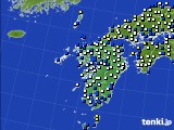 九州地方のアメダス実況(風向・風速)(2024年12月21日)