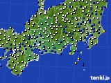 東海地方のアメダス実況(風向・風速)(2024年12月22日)
