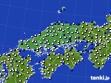2024年12月23日の中国地方のアメダス(風向・風速)