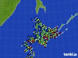 北海道地方のアメダス実況(日照時間)(2024年12月24日)