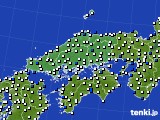 中国地方のアメダス実況(風向・風速)(2024年12月24日)