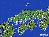 2024年12月27日の中国地方のアメダス(風向・風速)