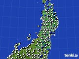 東北地方のアメダス実況(風向・風速)(2024年12月28日)