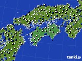 2024年12月28日の四国地方のアメダス(風向・風速)