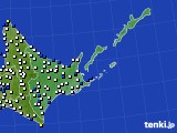 道東のアメダス実況(風向・風速)(2024年12月28日)