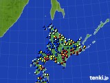 2024年12月29日の北海道地方のアメダス(日照時間)