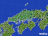 中国地方のアメダス実況(風向・風速)(2024年12月29日)
