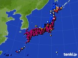 2025年01月01日のアメダス(日照時間)