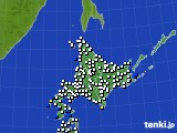 2025年01月01日の北海道地方のアメダス(風向・風速)
