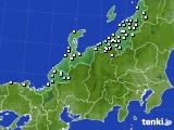 北陸地方のアメダス実況(降水量)(2025年01月02日)