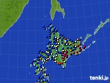北海道地方のアメダス実況(日照時間)(2025年01月04日)