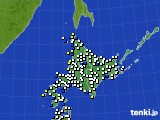 北海道地方のアメダス実況(風向・風速)(2025年01月04日)