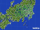 関東・甲信地方のアメダス実況(風向・風速)(2025年01月07日)