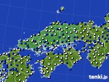 2025年01月07日の中国地方のアメダス(風向・風速)