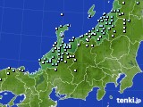 北陸地方のアメダス実況(降水量)(2025年01月08日)