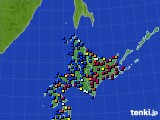 北海道地方のアメダス実況(日照時間)(2025年01月08日)