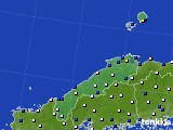 2025年01月08日の島根県のアメダス(風向・風速)