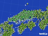 2025年01月09日の中国地方のアメダス(風向・風速)