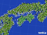 四国地方のアメダス実況(風向・風速)(2025年01月09日)