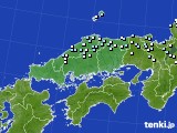 中国地方のアメダス実況(降水量)(2025年01月10日)