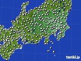 2025年01月11日の関東・甲信地方のアメダス(風向・風速)