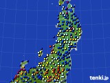 2025年01月12日の東北地方のアメダス(日照時間)