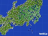 関東・甲信地方のアメダス実況(風向・風速)(2025年01月13日)
