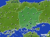 岡山県のアメダス実況(風向・風速)(2025年01月14日)