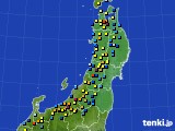 2025年01月16日の東北地方のアメダス(積雪深)