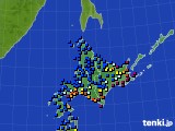 北海道地方のアメダス実況(日照時間)(2025年01月16日)