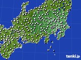 2025年01月18日の関東・甲信地方のアメダス(風向・風速)