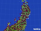 2025年01月19日の東北地方のアメダス(日照時間)
