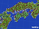 四国地方のアメダス実況(日照時間)(2025年01月22日)
