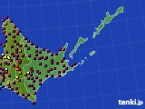 道東のアメダス実況(日照時間)(2025年01月22日)