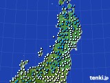 東北地方のアメダス実況(気温)(2025年01月22日)