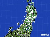 2025年01月22日の東北地方のアメダス(風向・風速)